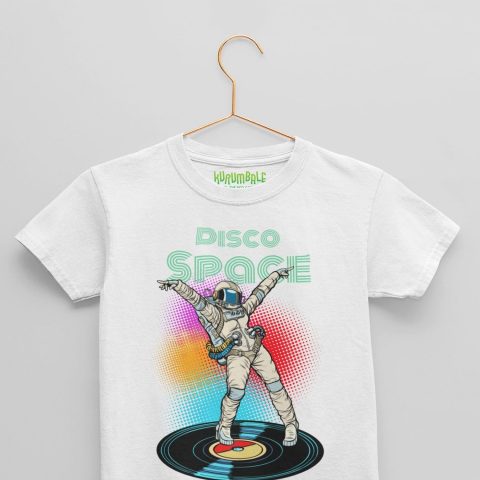 Kids t-shirt awesome spacewoman dance moves white