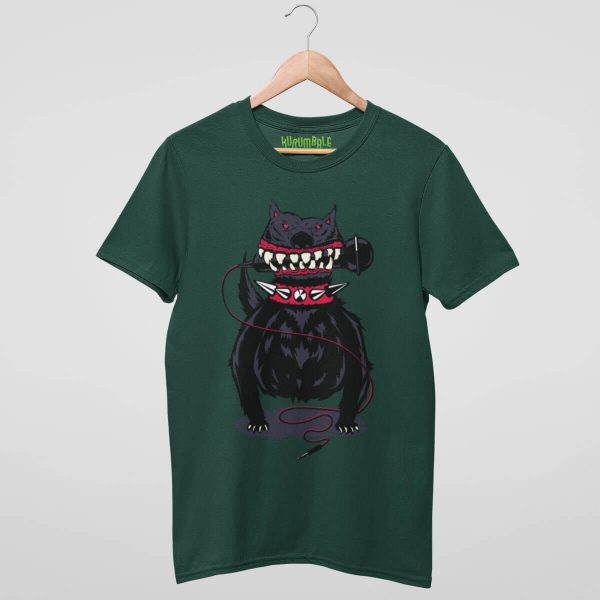 Camiseta unisex tritura el micro perro verde esmaltado