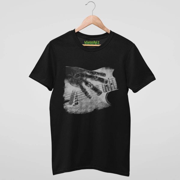 Unisex t-shirt decades of rock guitar black