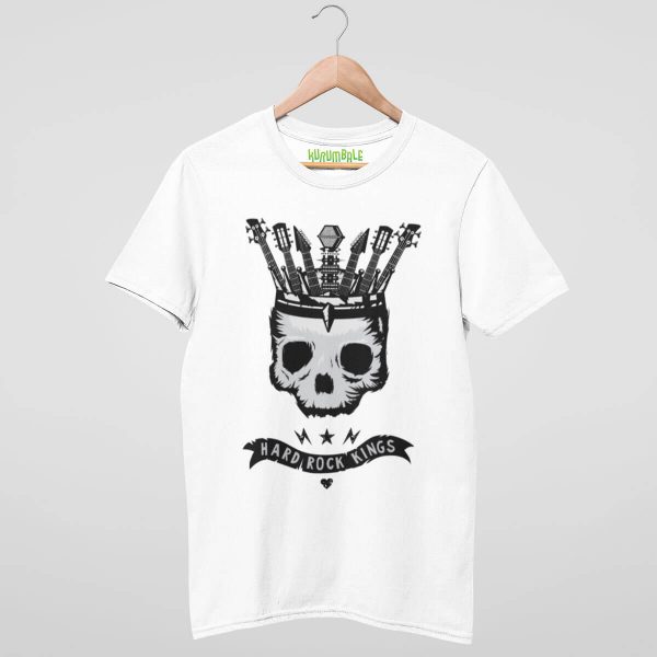 Camiseta unisex reyes del hard rock blanca