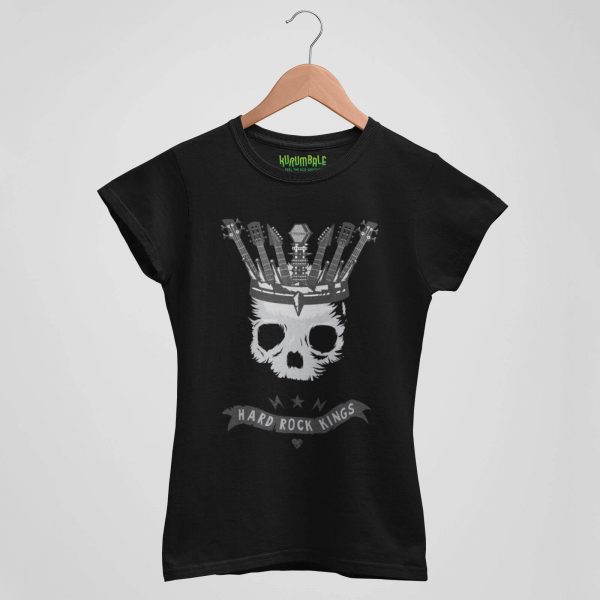 Camiseta de mujer reyes del hard rock negra