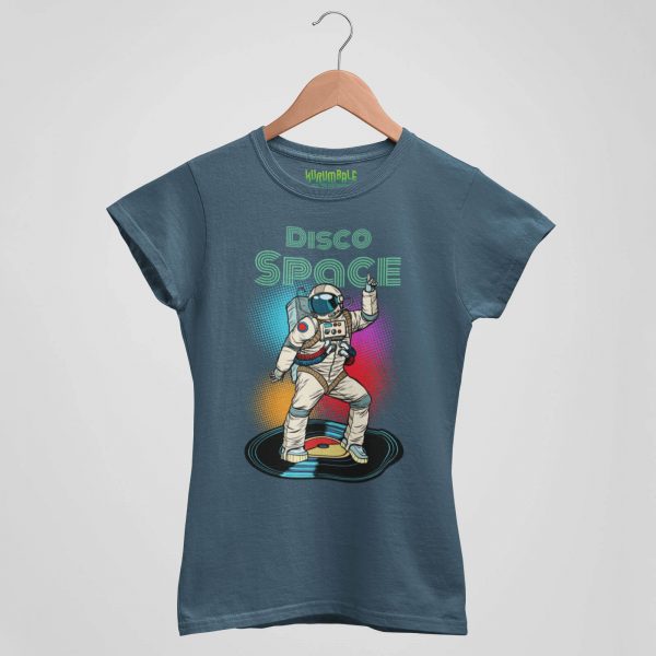 Camiseta de mujer el astronauta y sus bailes del sábado noche stargazer